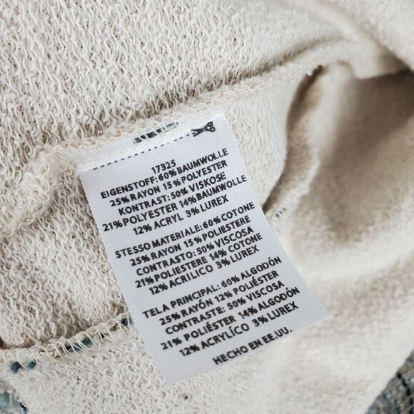 DOLAN Left Coast Open Front Tweed Drape Cardigan Sweater Heathered Raw Hem Fray - Picture 6 of 7